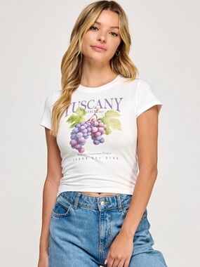 A344. Tuscany Graphic Baby Tee - White